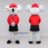 Custom Gray and Red Koala in a Shirt and Cap Mascot Costume Adult Full Body Suit for School Events Custom Gray and Red Koala in a Shirt and Cap Mascot Costume Adult Full Body Suit for School Events