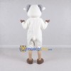 Custom White and Gray Sheep with a Scarf Mascot Costume Adult Full Body Suit for School Events Custom White and Gray Sheep with a Scarf Mascot Costume Adult Full Body Suit for School Events