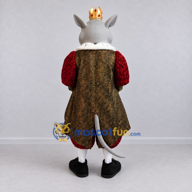 Custom Gray and Red Rat King Mascot Costume Adult Full Body Suit for Theme Parties Custom Gray and Red Rat King Mascot Costume Adult Full Body Suit for Theme Parties