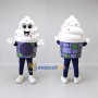 Custom White and Purple Soft Serve Ice Cream Cup Mascot Costume Adult Full Body Suit for Food Festivals