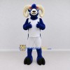Custom Blue and White Ram in Sportswear Mascot Costume Adult Full Body Suit for Sports Events Custom Blue and White Ram in Sportswear Mascot Costume Adult Full Body Suit for Sports Events