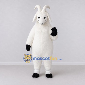 Custom White Goat Mascot Costume Adult Full Body Suit for Farm Events Custom White Goat Mascot Costume Adult Full Body Suit for Farm Events