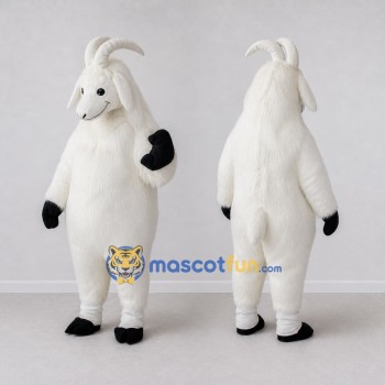 Custom White Goat Mascot Costume Adult Full Body Suit for Farm Events