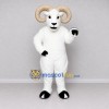 Custom White and Tan Ram Mascot Costume Adult Full Body Suit for Farm Events Custom White and Tan Ram Mascot Costume Adult Full Body Suit for Farm Events