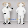 Custom White and Tan Ram Mascot Costume Adult Full Body Suit for Farm Events