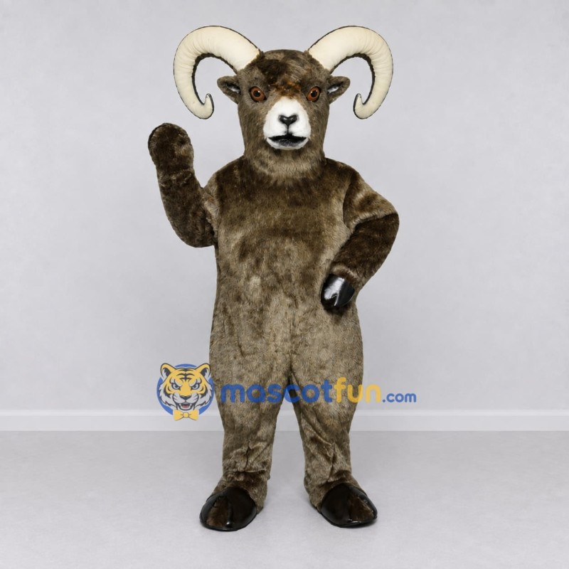 Custom Brown and Cream Ram Mascot Costume Adult Full Body Suit for Farm Events