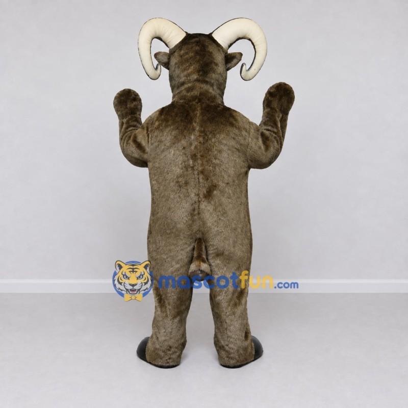 Custom Brown and Cream Ram Mascot Costume Adult Full Body Suit for Farm Events