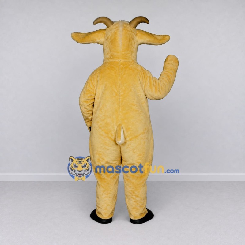 Custom Golden Tan Goat Mascot Costume Adult Full Body Suit for Farm Events