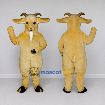 Custom Golden Tan Goat Mascot Costume Adult Full Body Suit for Farm Events