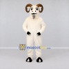 Custom White and Brown Ram Mascot Costume Adult Full Body Suit for Farm Events Custom White and Brown Ram Mascot Costume Adult Full Body Suit for Farm Events