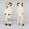Custom White and Brown Ram Mascot Costume Adult Full Body Suit for Farm Events Custom White and Brown Ram Mascot Costume Adult Full Body Suit for Farm Events