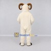 Custom White and Brown Ram Mascot Costume Adult Full Body Suit for Farm Events Custom White and Brown Ram Mascot Costume Adult Full Body Suit for Farm Events