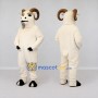 Custom White and Brown Ram Mascot Costume Adult Full Body Suit for Farm Events