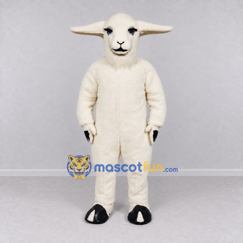 Custom Cream Sheep Mascot Costume Adult Full Body Suit for Farm Events Custom Cream Sheep Mascot Costume Adult Full Body Suit for Farm Events