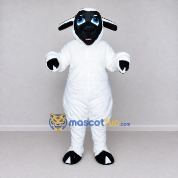 Custom White and Black Sheep Mascot Costume Adult Full Body Suit for Farm Events