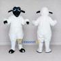 Custom White and Black Sheep Mascot Costume Adult Full Body Suit for Farm Events