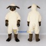 Custom Cream and Brown Sheep Mascot Costume Adult Full Body Suit for Farm Events