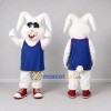 Custom White and Blue Rabbit in a Sports Vest Mascot Costume Adult Full Body Suit for Sports Events