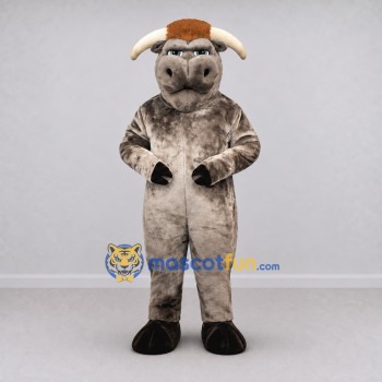 Custom Gray and Brown Bull Mascot Costume Adult Full Body Suit for Farm Events Custom Gray and Brown Bull Mascot Costume Adult Full Body Suit for Farm Events