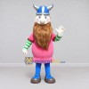 Custom Pink and Blue Bearded Viking Character Mascot Costume Adult Full Body Suit for Theme Parties Custom Pink and Blue Bearded Viking Character Mascot Costume Adult Full Body Suit for Theme Parties