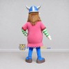 Custom Pink and Blue Bearded Viking Character Mascot Costume Adult Full Body Suit for Theme Parties Custom Pink and Blue Bearded Viking Character Mascot Costume Adult Full Body Suit for Theme Parties