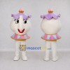 Custom Cream and Lavender Teapot Character Mascot Costume Adult Full Body Suit for Tea Parties