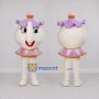 Custom Cream and Lavender Teapot Character Mascot Costume Adult Full Body Suit for Tea Parties