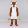 Custom Brown and White Fox in Sportswear Mascot Costume Adult Full Body Suit for Sports Events Custom Brown and White Fox in Sportswear Mascot Costume Adult Full Body Suit for Sports Events