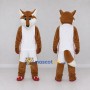 Custom Brown and White Fox in Sportswear Mascot Costume Adult Full Body Suit for Sports Events