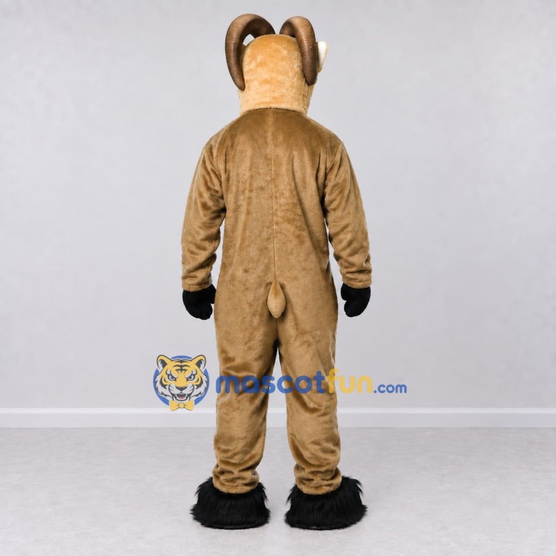 Custom Tan and Brown Ram Mascot Costume Adult Full Body Suit for Farm Events Custom Tan and Brown Ram Mascot Costume Adult Full Body Suit for Farm Events