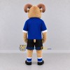 Custom Tan and Blue Ram in Sportswear Mascot Costume Adult Full Body Suit for Sports Events