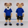 Custom Tan and Blue Ram in Sportswear Mascot Costume Adult Full Body Suit for Sports Events