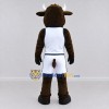 Custom Brown and White Bull in Sportswear Mascot Costume Adult Full Body Suit for Sports Events Custom Brown and White Bull in Sportswear Mascot Costume Adult Full Body Suit for Sports Events