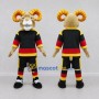 Custom Tan and Black Ram in Sportswear Mascot Costume Adult Full Body Suit for Sports Events
