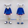 Custom White and Blue Ram in a Shirt and Pants Mascot Costume Adult Full Body Suit for School Events Custom White and Blue Ram in a Shirt and Pants Mascot Costume Adult Full Body Suit for School Events