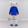 Custom White and Blue Ram in a Shirt and Pants Mascot Costume Adult Full Body Suit for School Events Custom White and Blue Ram in a Shirt and Pants Mascot Costume Adult Full Body Suit for School Events