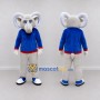 Custom White and Blue Ram in a Shirt and Pants Mascot Costume Adult Full Body Suit for School Events