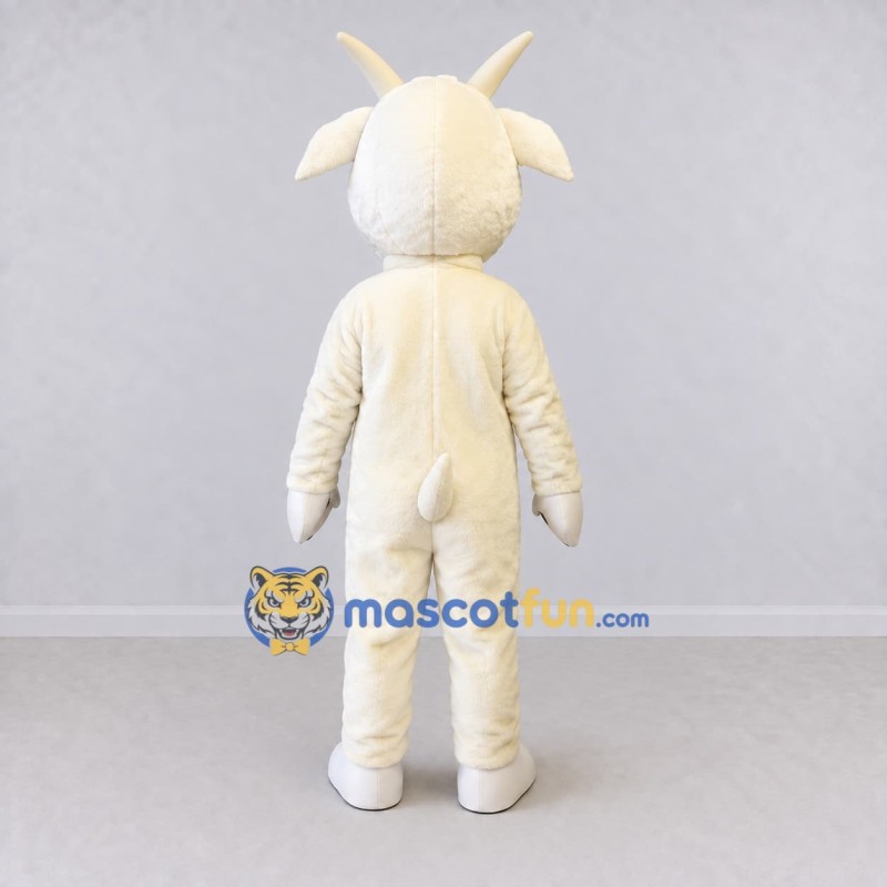 Custom Cream Goat Mascot Costume Adult Full Body Suit for Farm Events