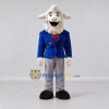Custom White and Blue Sheep in a Suit Jacket Mascot Costume Adult Full Body Suit for Theme Parties Custom White and Blue Sheep in a Suit Jacket Mascot Costume Adult Full Body Suit for Theme Parties
