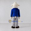 Custom White and Blue Sheep in a Suit Jacket Mascot Costume Adult Full Body Suit for Theme Parties Custom White and Blue Sheep in a Suit Jacket Mascot Costume Adult Full Body Suit for Theme Parties