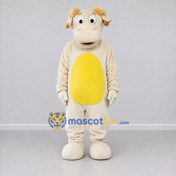 Custom Cream and Yellow Sheep Character Mascot Costume Adult Full Body Suit for School Events