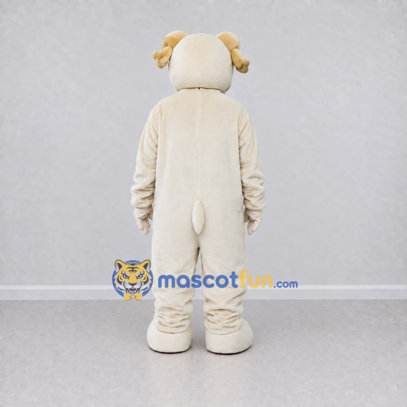 Custom Cream and Yellow Sheep Character Mascot Costume Adult Full Body Suit for School Events