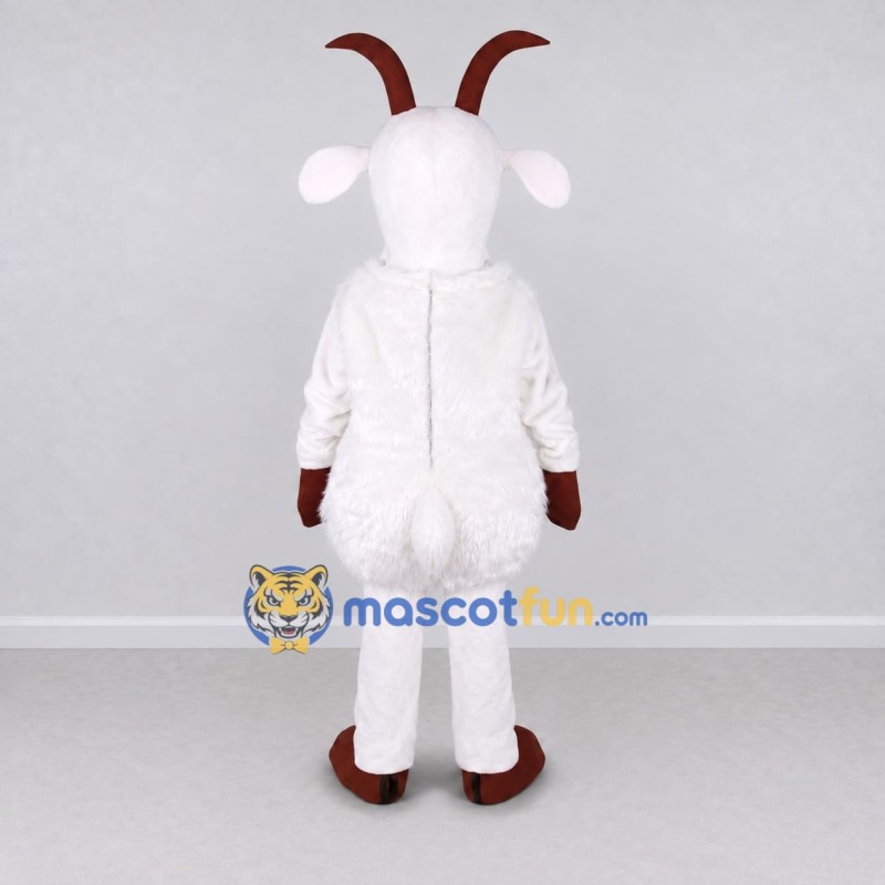 Custom White and Brown Goat Mascot Costume Adult Full Body Suit for Farm Events Custom White and Brown Goat Mascot Costume Adult Full Body Suit for Farm Events