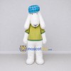 Custom White and Green Sheep Character in a Cap and Shirt Mascot Costume Adult Full Body Suit for School Events Custom White and Green Sheep Character in a Cap and Shirt Mascot Costume Adult Full Body Suit for School Events