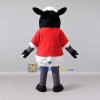 Custom Black and Red Sheep in a T-Shirt Mascot Costume Adult Full Body Suit for School Events Custom Black and Red Sheep in a T-Shirt Mascot Costume Adult Full Body Suit for School Events