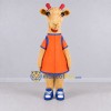 Custom Tan and Orange Goat in a Dress Mascot Costume Adult Full Body Suit for School Events Custom Tan and Orange Goat in a Dress Mascot Costume Adult Full Body Suit for School Events