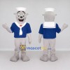 Custom Gray and Blue Seal Sailor Mascot Costume Adult Full Body Suit for Ocean Events Custom Gray and Blue Seal Sailor Mascot Costume Adult Full Body Suit for Ocean Events