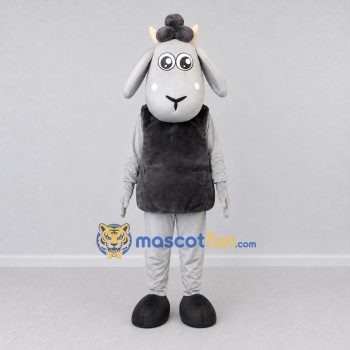 Custom Gray and Black Sheep Mascot Costume Adult Full Body Suit for Farm Events Custom Gray and Black Sheep Mascot Costume Adult Full Body Suit for Farm Events