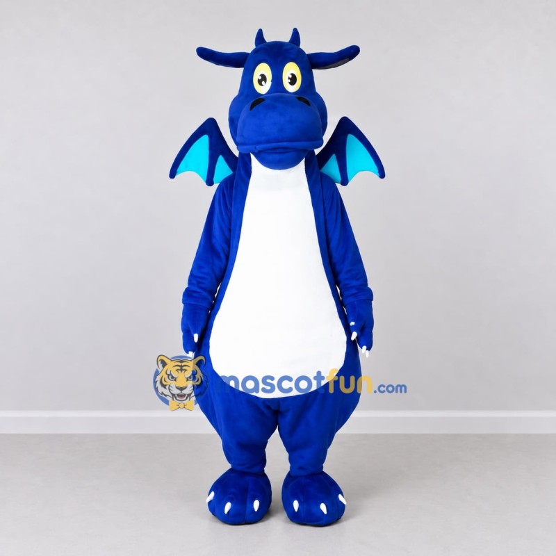 Custom Blue and White Dragon Mascot Costume Adult Full Body Suit for Theme Parties Custom Blue and White Dragon Mascot Costume Adult Full Body Suit for Theme Parties