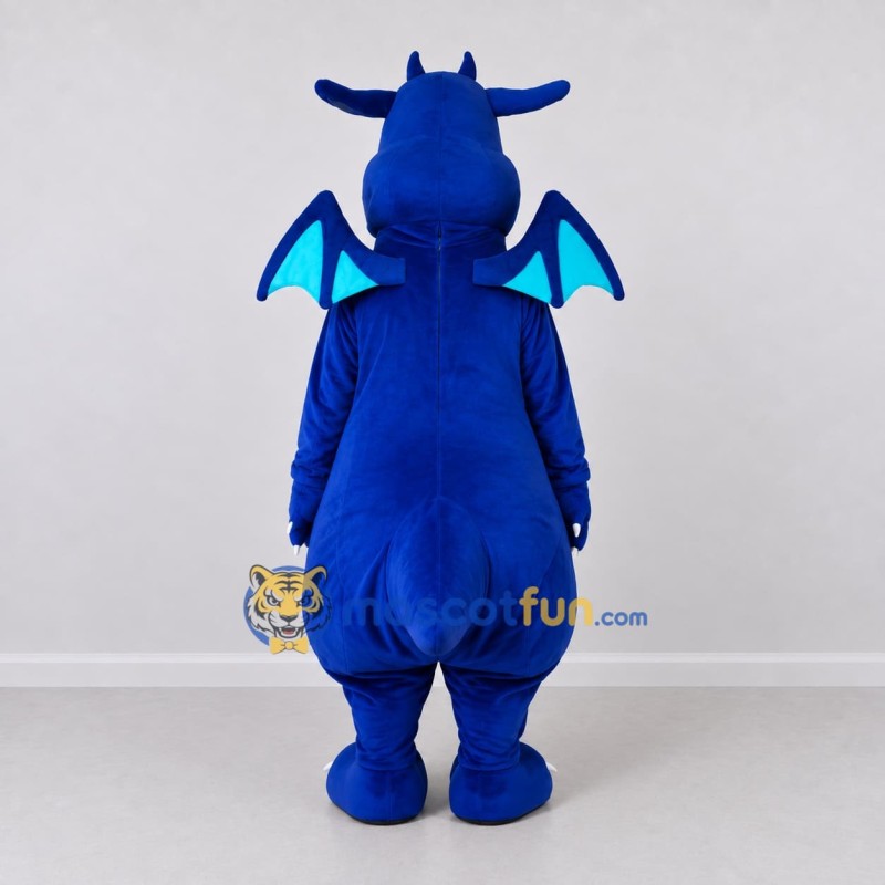 Custom Blue and White Dragon Mascot Costume Adult Full Body Suit for Theme Parties Custom Blue and White Dragon Mascot Costume Adult Full Body Suit for Theme Parties